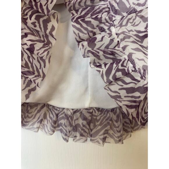 Free People Romi Mesh Mini Skirt in Purple White Zebra Women's Size Medium - Picture 9 of 13